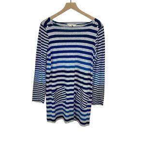 Rebecca Taylor Women’s Striped Cotton Pockets T-Shirt Dress Size Medium Comfy